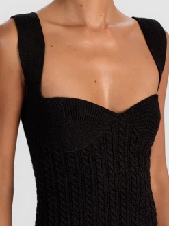 Alice and Olivia CROP TOPS*ADRIANNA KNIT CORSET BLACK