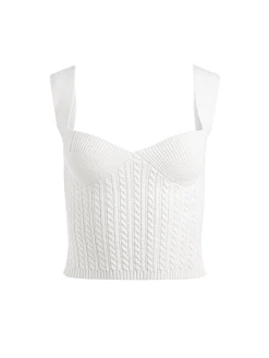 Alice and Olivia CROP TOPS*ADRIANNA KNIT CORSET BLACK