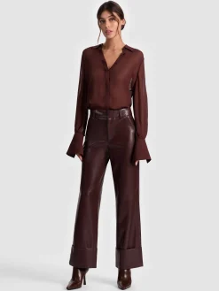 Alice and Olivia VEGAN*ALEXANDER VEGAN ANKLE PANT ECRU