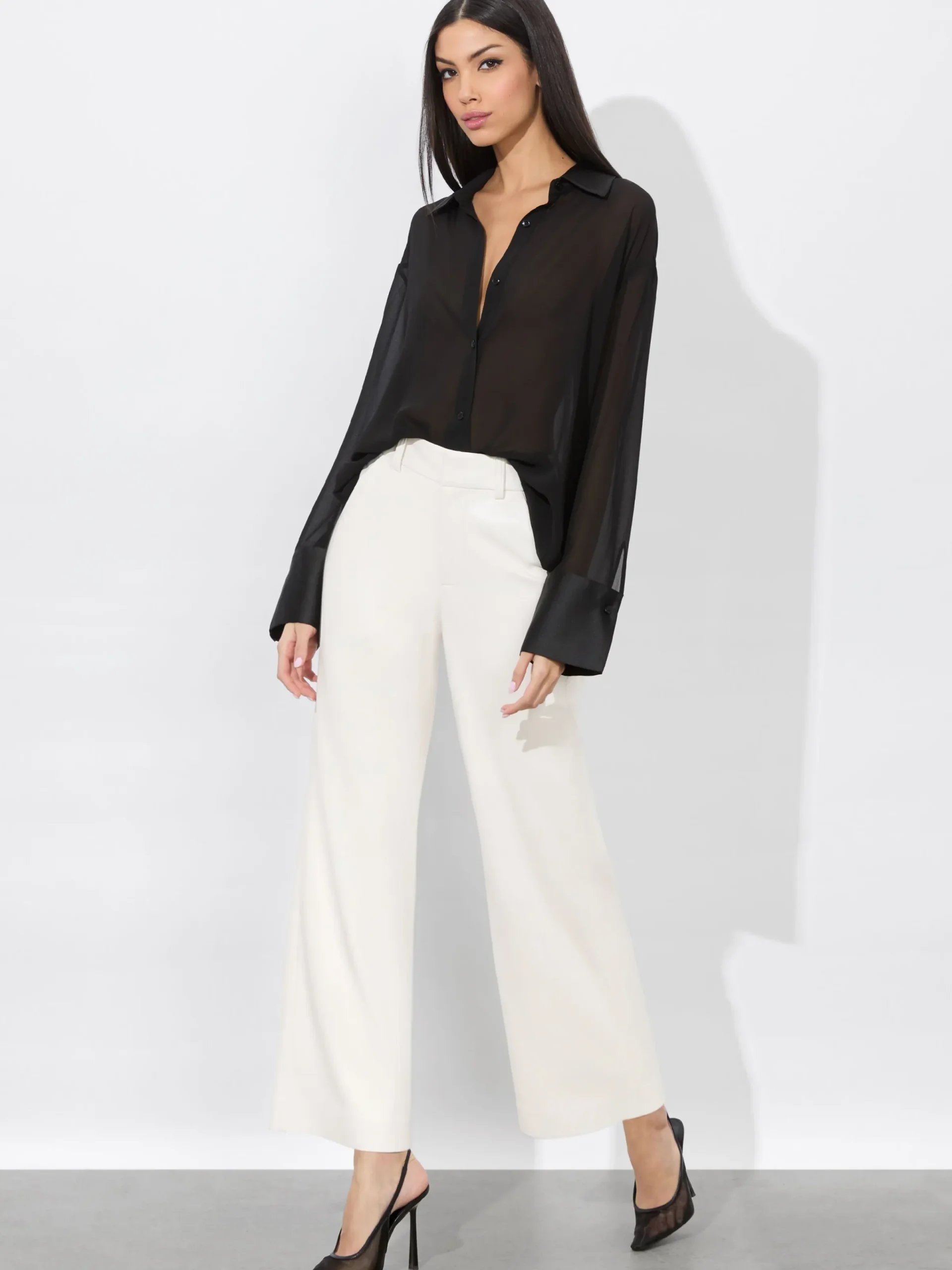 Alice and Olivia VEGAN*ALEXANDER VEGAN TROUSER OFF WHITE