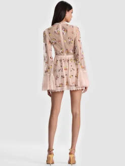 Alice and Olivia MINI*ALLEGRA EMBELLISHED LACE MINI GOWN
