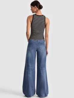 Alice and Olivia TANKS*ALLEN EMBROIDERED TANK TOP GREY MINERAL