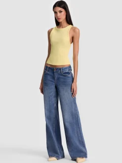 Alice and Olivia TANKS*ALLEN TANK TOP PRALINE/ECRU