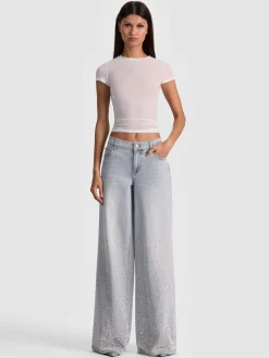 Alice and Olivia JEANS*AMAZING EMBELLISHED JEAN MAYA CHARCOAL BLACK