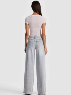 Alice and Olivia JEANS*AMAZING EMBELLISHED JEAN MAYA CHARCOAL BLACK