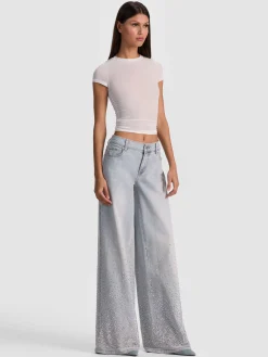 Alice and Olivia JEANS*AMAZING EMBELLISHED JEAN MAYA CHARCOAL BLACK