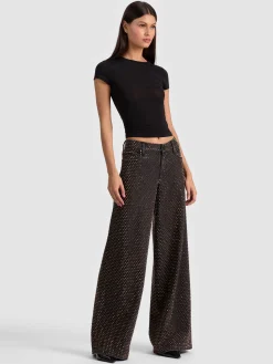 Alice and Olivia JEANS*AMAZING EMBELLISHED JEAN MAYA CHARCOAL BLACK
