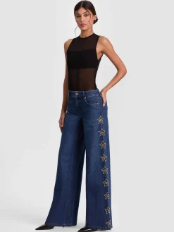 Alice and Olivia JEANS*AMAZING EMBELLISHED JEAN OFF WHITE