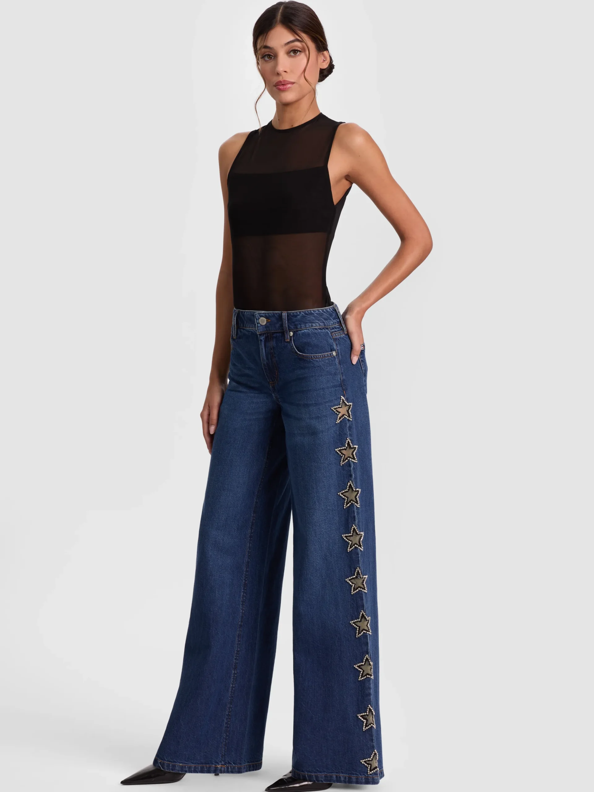 Alice and Olivia JEANS*AMAZING EMBELLISHED JEAN OFF WHITE