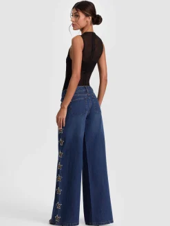 Alice and Olivia JEANS*AMAZING EMBELLISHED JEAN OFF WHITE