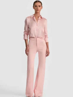 Alice and Olivia ANDREW PANT|JADE MESH BUTTON DOWN*ANDREW PANT OFF WHITE