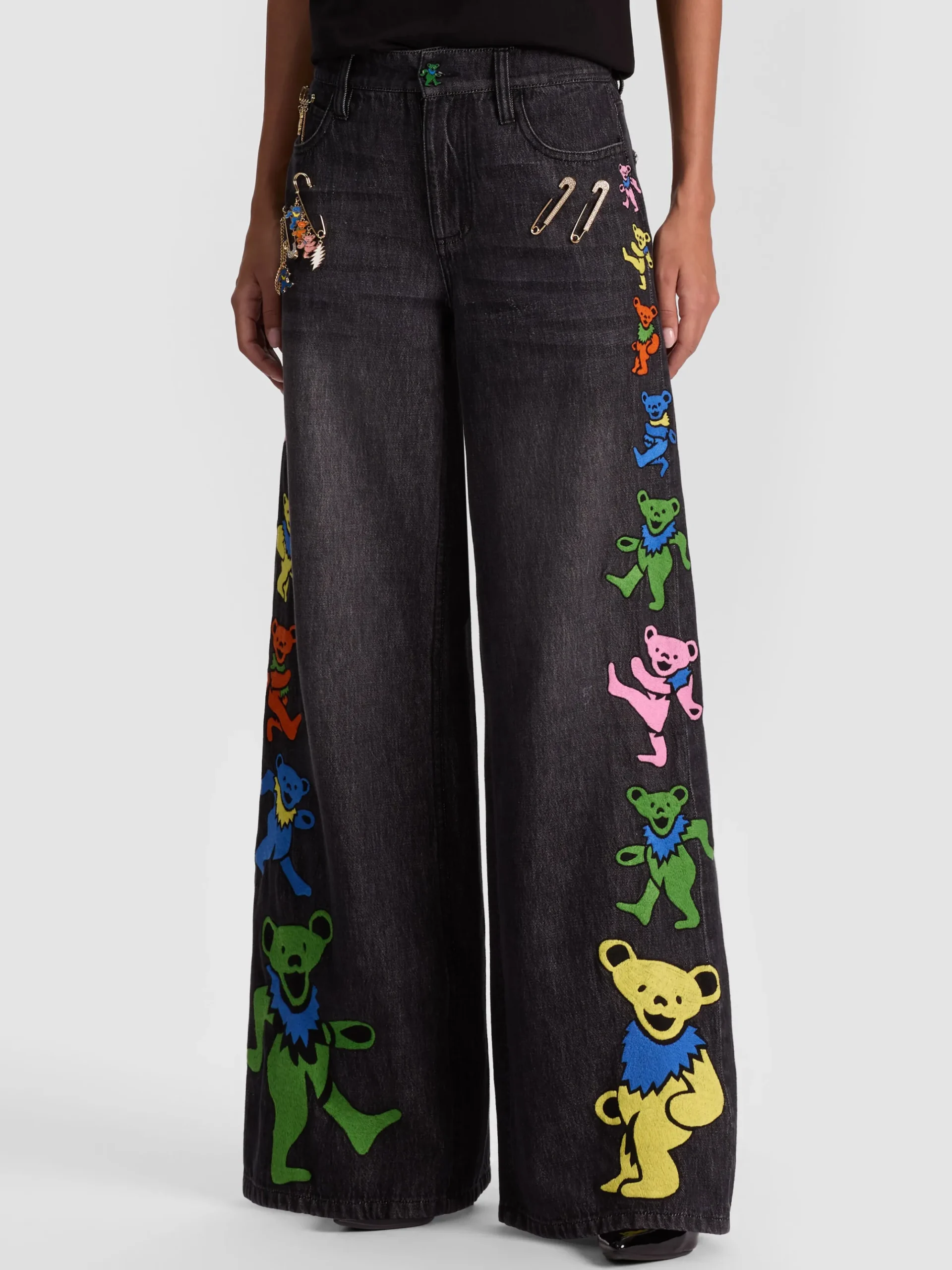 Alice and Olivia JEANS*A+O X GRATEFUL DEAD AMAZING JEAN OFF WHITE