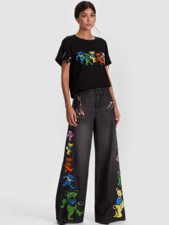 Alice and Olivia JEANS*A+O X GRATEFUL DEAD AMAZING JEAN OFF WHITE