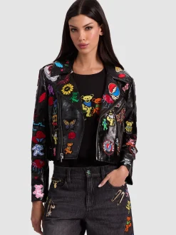Alice and Olivia VEGAN*A+O X GRATEFUL DEAD CODY VEGAN MOTO JACKET