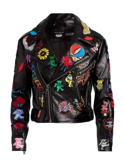 Alice and Olivia VEGAN*A+O X GRATEFUL DEAD CODY VEGAN MOTO JACKET
