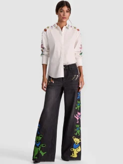 Alice and Olivia BLOUSES*A+O X GRATEFUL DEAD DIMITRA BUTTON DOWN