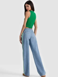 Alice and Olivia PULLOVERS*ARACELI TWO TONE CASHMERE TANK