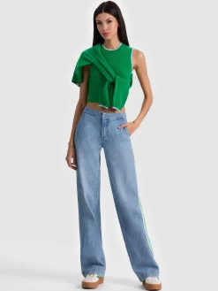 Alice and Olivia PULLOVERS*ARACELI TWO TONE CASHMERE TANK