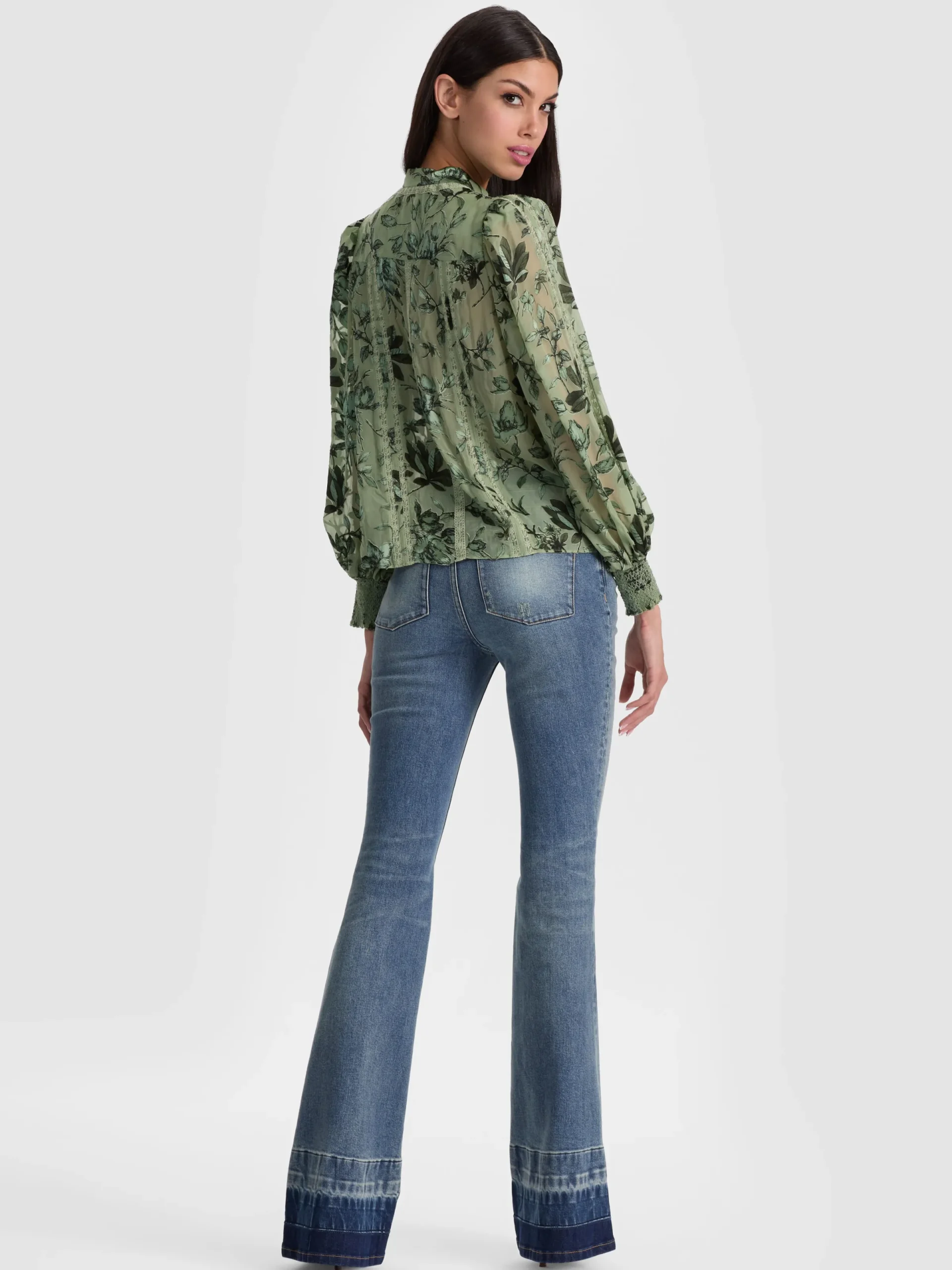 Alice and Olivia BLOUSES*ARLETTE BLOUSE MYSTIC GARDEN SAGE