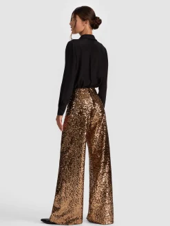 Alice and Olivia WIDE LEG*ATHENA SEQUIN PANT