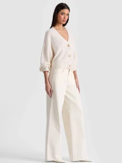 Alice and Olivia CARDIGANS*ATTICUS CASHMERE CARDIGAN GREY MINERAL