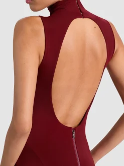 Alice and Olivia MAXI*AUGUSTA OPEN BACK MAXI DRESS OXBLOOD