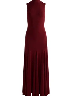 Alice and Olivia MAXI*AUGUSTA OPEN BACK MAXI DRESS OXBLOOD