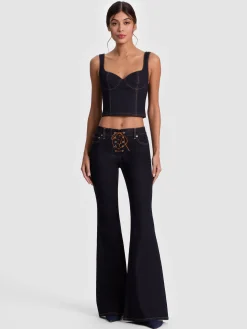 Alice and Olivia CROP TOPS*AVA SWEETHEART DENIM BUSTIER