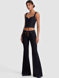 Alice and Olivia CROP TOPS*AVA SWEETHEART DENIM BUSTIER