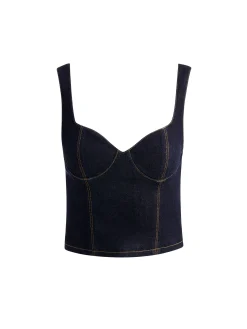 Alice and Olivia CROP TOPS*AVA SWEETHEART DENIM BUSTIER