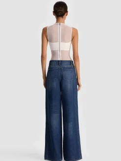 Alice and Olivia BODYSUITS*BANDEAU SLEEVELESS BODYSUIT BLACK