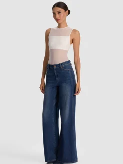 Alice and Olivia BODYSUITS*BANDEAU SLEEVELESS BODYSUIT BLACK