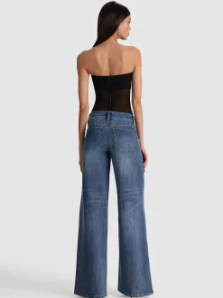 Alice and Olivia BODYSUITS*BANDEAU STRAPLESS BODYSUIT OFF WHITE