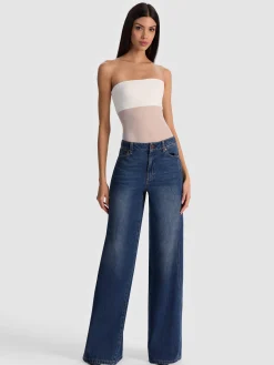 Alice and Olivia BODYSUITS*BANDEAU STRAPLESS BODYSUIT BLACK