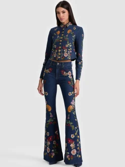 Alice and Olivia JEANS*BEAUTIFUL EMBROIDERED JEAN