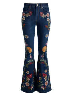 Alice and Olivia JEANS*BEAUTIFUL EMBROIDERED JEAN