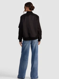 Alice and Olivia ANDREW PANT|JADE MESH BUTTON DOWN*BECKY REVERSIBLE FAUX FUR BOMBER JACKET ECRU