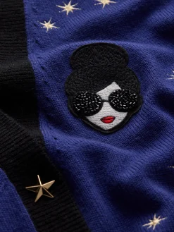 Alice and Olivia CARDIGANS*BRADFORD CELESTIAL STACEFACE CARDIGAN