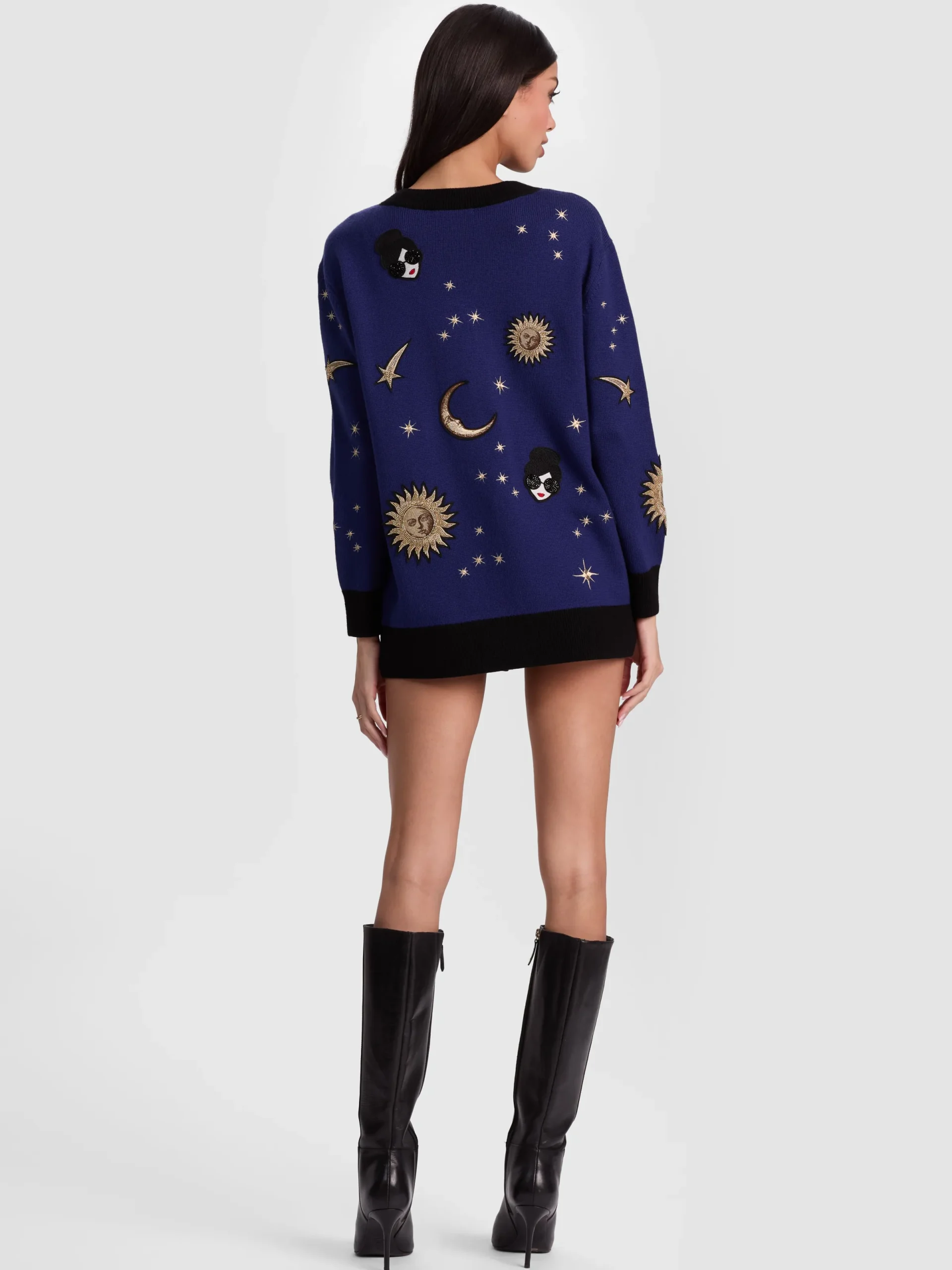 Alice and Olivia CARDIGANS*BRADFORD CELESTIAL STACEFACE CARDIGAN