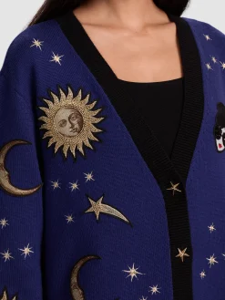 Alice and Olivia CARDIGANS*BRADFORD CELESTIAL STACEFACE CARDIGAN