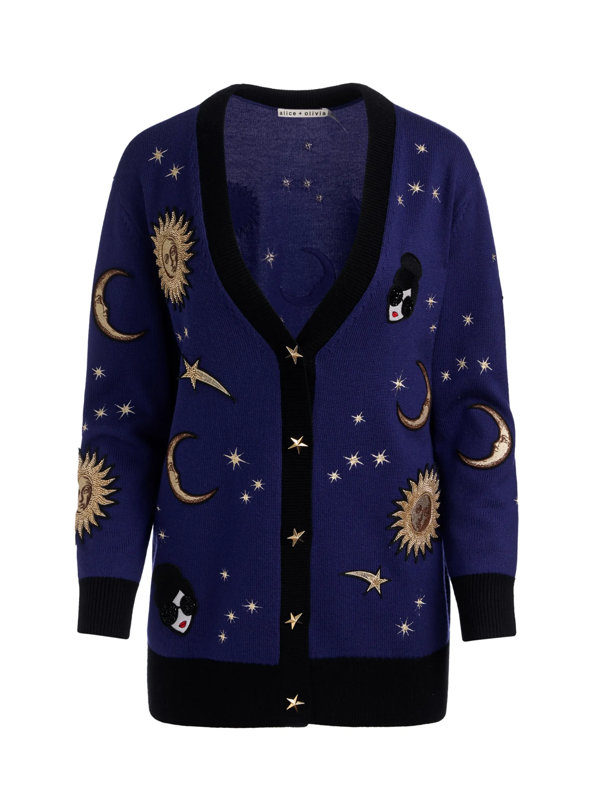 Alice and Olivia CARDIGANS*BRADFORD CELESTIAL STACEFACE CARDIGAN