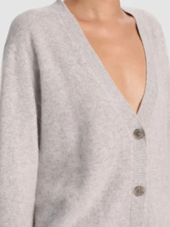 Alice and Olivia CARDIGANS*BRADLEY CASHMERE CARDIGAN GREY MINERAL