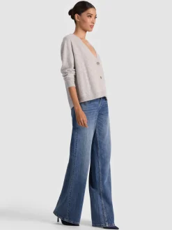 Alice and Olivia CARDIGANS*BRADLEY CASHMERE CARDIGAN GREY MINERAL