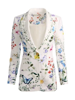 Alice and Olivia BLAZERS*BREANN PRINTED BLAZER BUTTER