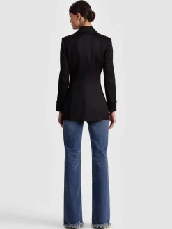 Alice and Olivia BLAZERS*BURNS FITTED BLAZER MIDNIGHT BLUE/BLACK