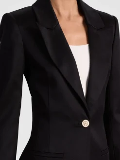 Alice and Olivia BLAZERS*BURNS FITTED BLAZER MIDNIGHT BLUE/BLACK