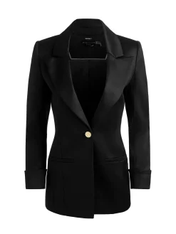 Alice and Olivia BLAZERS*BURNS FITTED BLAZER MIDNIGHT BLUE/BLACK