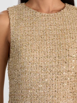 Alice and Olivia MINI*CADE EMBELLISHED TWEED MINI DRESS