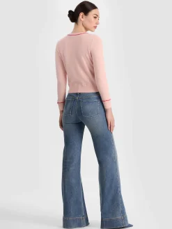 Alice and Olivia PULLOVERS*CAROLANN CASHMERE PULLOVER GREY MINERAL