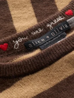 Alice and Olivia PULLOVERS*CAROLANN CASHMERE SHRUNKEN PULLOVER BLACK